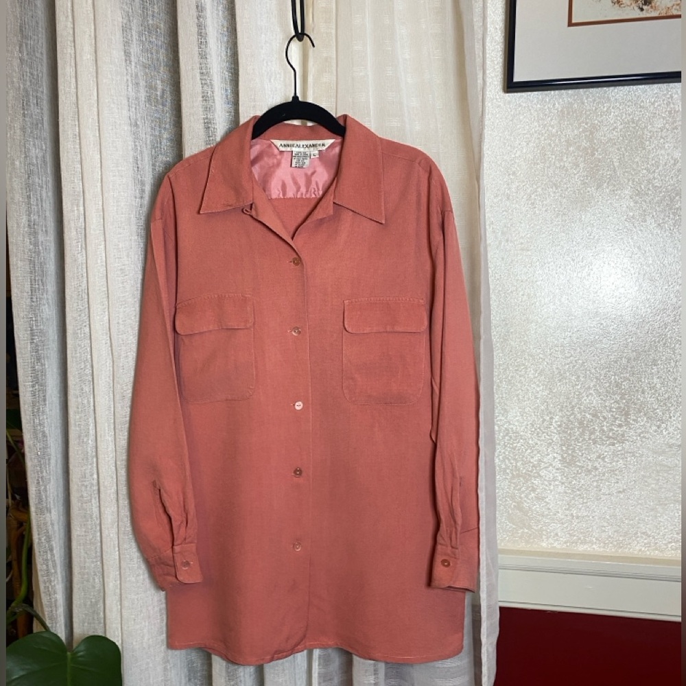 VTG Annie Alexander Top 100% Silk Pink